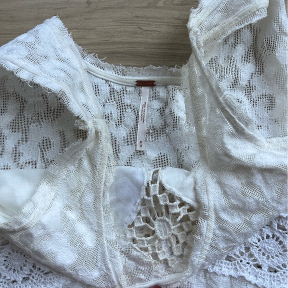 Ivory Lace Free People Mini Dress - M - Picture 3 of 7